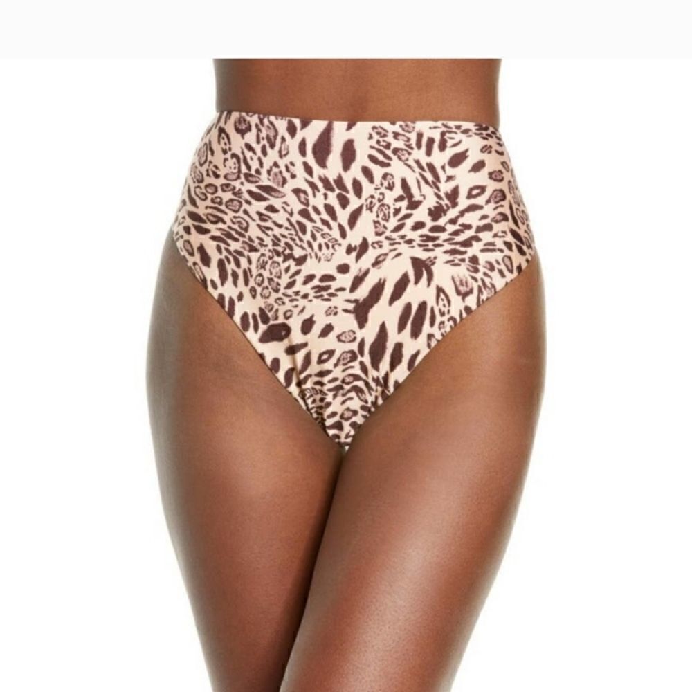 Topshop high waist animal print bikini bottom. Size 8-10 NWT